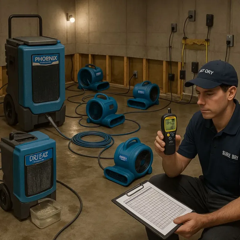Structural Drying and Dehumidification process in Coldwater, KS